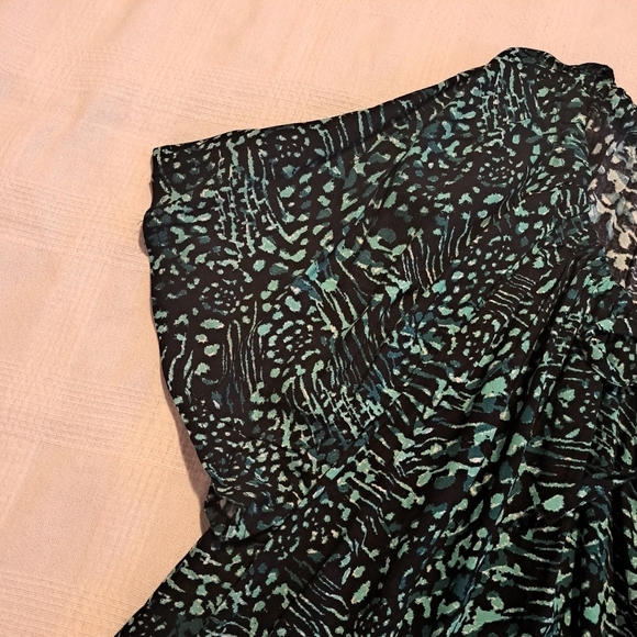 Ellos women's size 20 blouse green, black & white, New - Picture 3 of 6